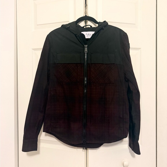 NWOT Aztech Mountain Check-Print Zipped Hoodie Jacket Black & Purple Plaid 8 - Picture 5 of 16